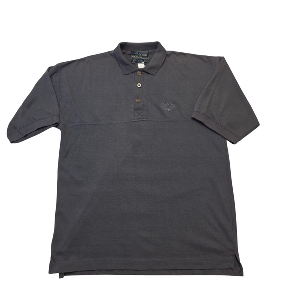 Vintage Bugle Boy Polo Shirt Gray CL-950 Uniform Short Sleeve Retro Y2K Large - Picture 1 of 6